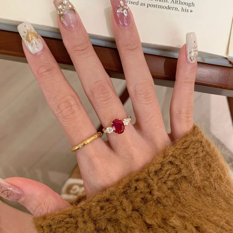 Bar Cart Gold - Natural 2-Carat Ruby Ring 18K Rose
