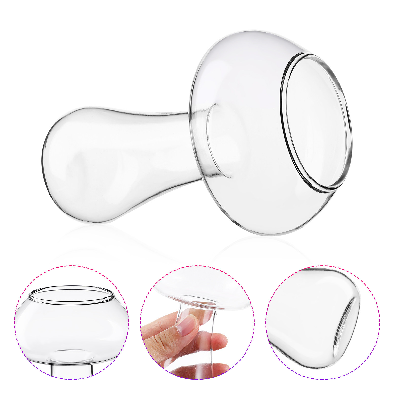 Home Bar Set - 2Pcs Mushroom Glass Cup Transparent Crystal-Like