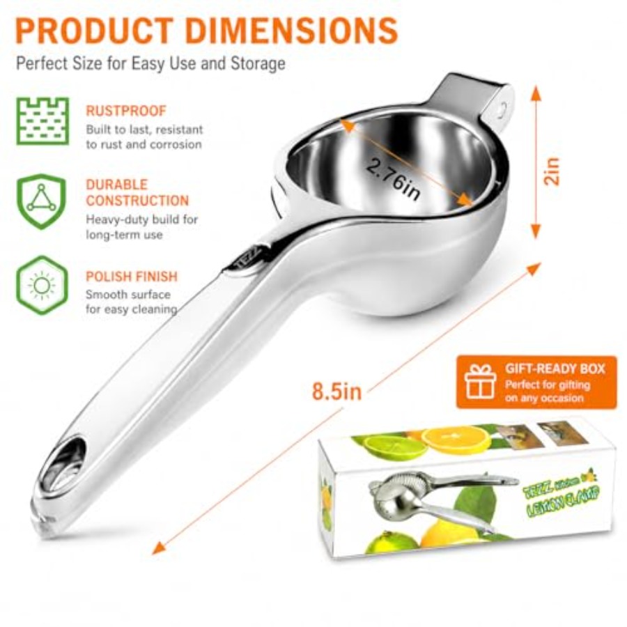 Premium Lemon Squeezer, Large  - Citrus Juicer Bar 评论和价格