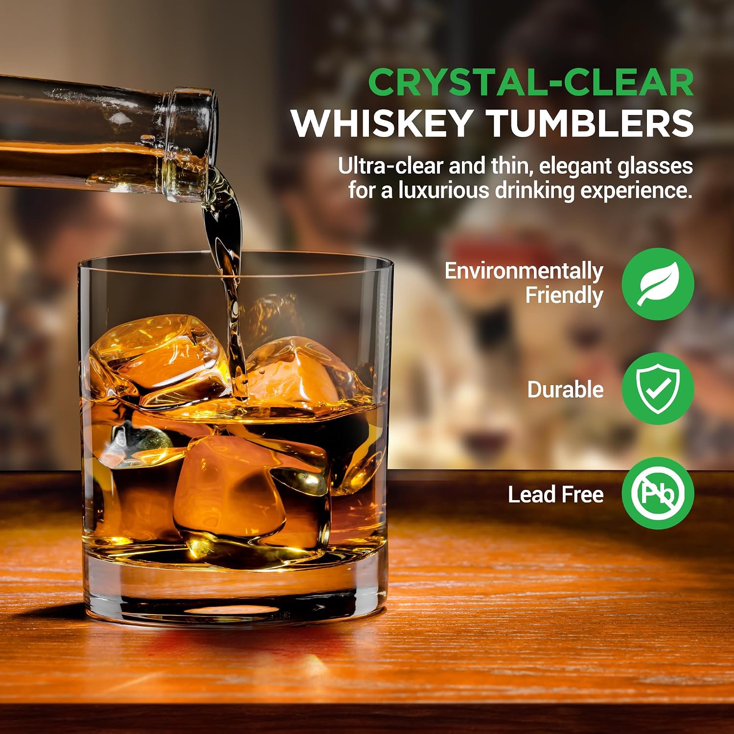 Whiskey Glass Set of 2 – 10 Oz - Home Bar Set 评论和价格