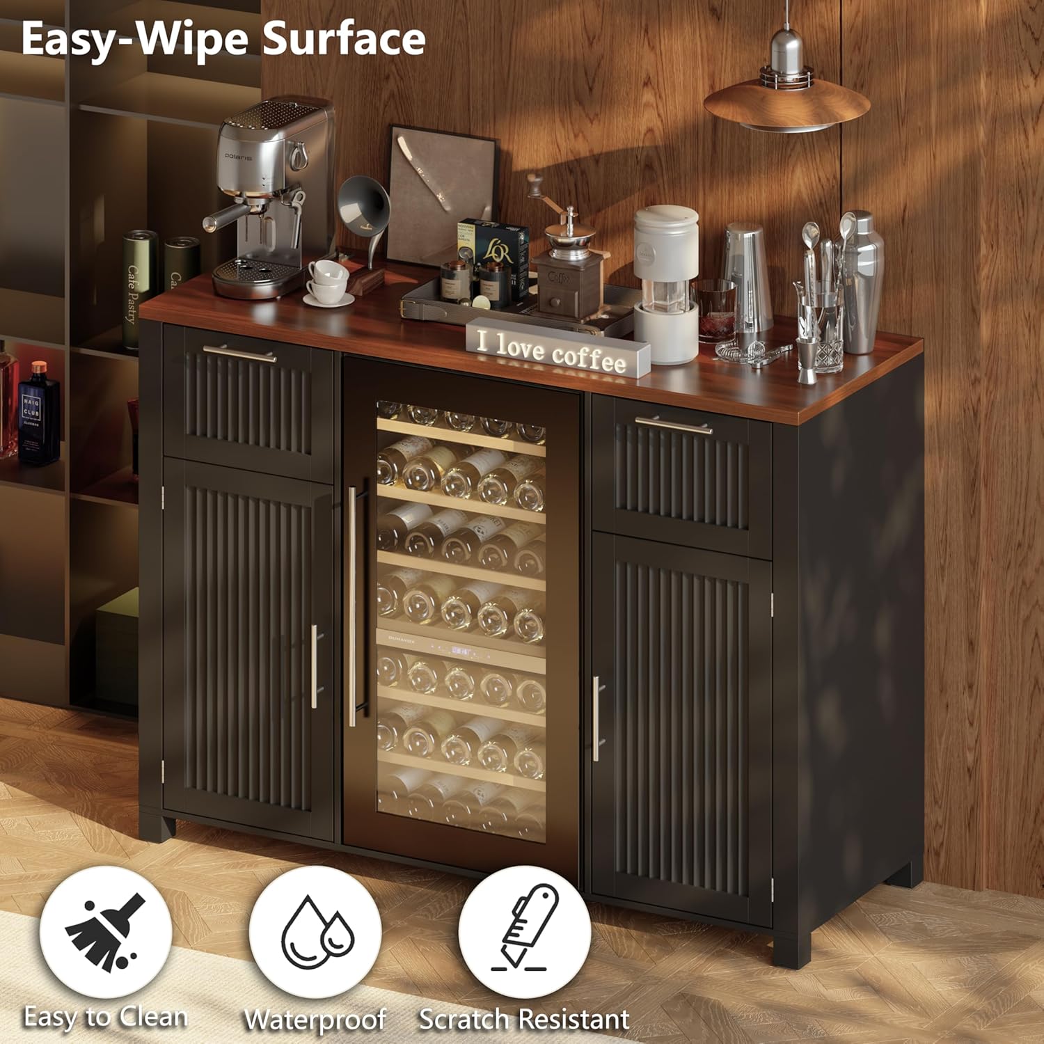 Large Coffee Bar Cabinet Fridg - Home Bar And Fridge 评论和价格