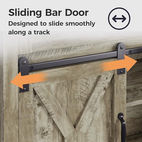 52-Inch Light Grey Farmhouse B - Home Bar Shelves 评论和价格