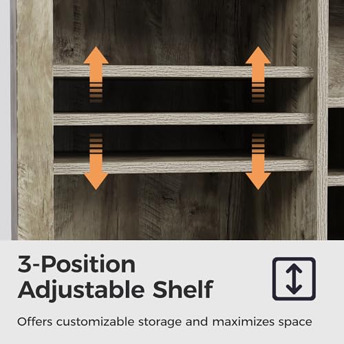 52-Inch Light Grey Farmhouse B - Home Bar Shelves 评论和价格