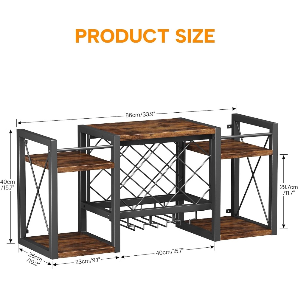 Wall Mounted Wine Rack with Gl - Home Bar Shelves 评论和价格