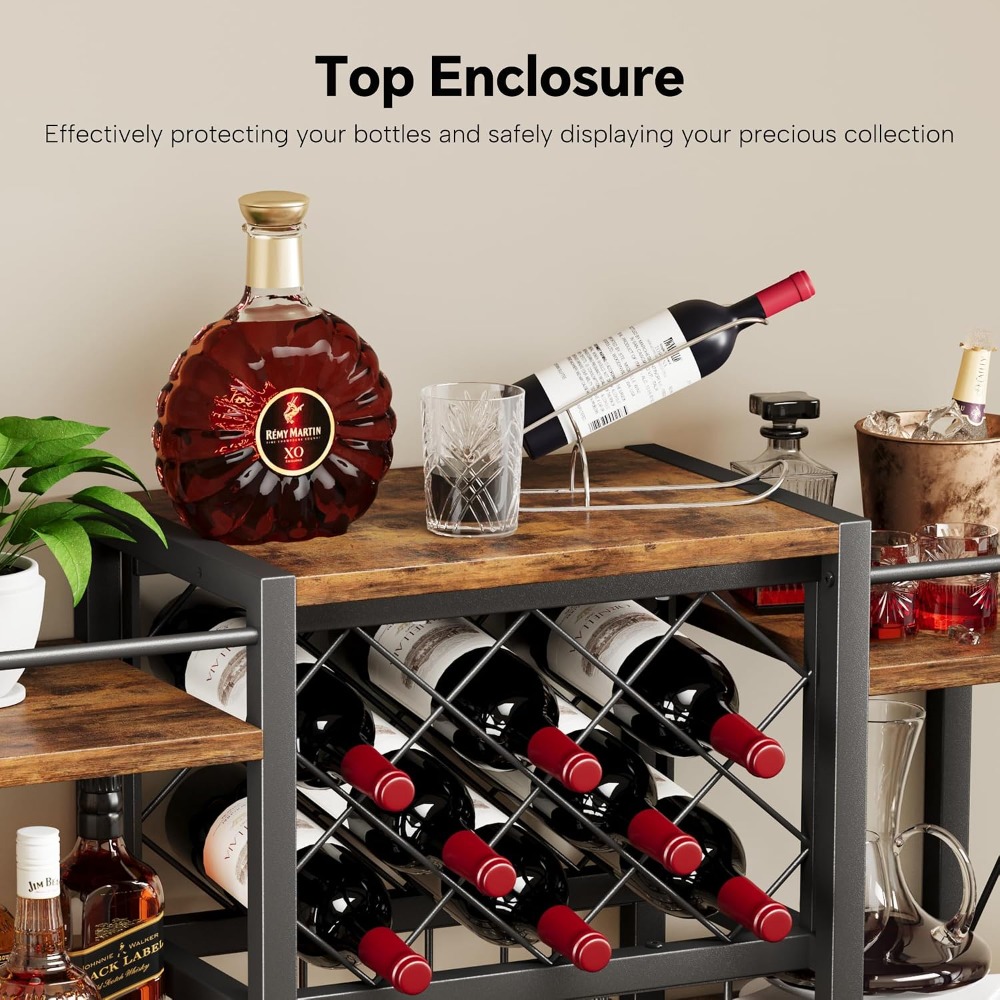 Wall Mounted Wine Rack with Gl - Home Bar Shelves 评论和价格