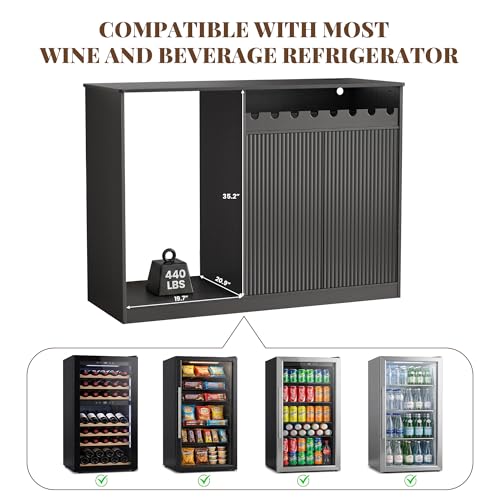 53 Inch L-Shape Contemporary B - Home Bar And Fridge 评论和价格
