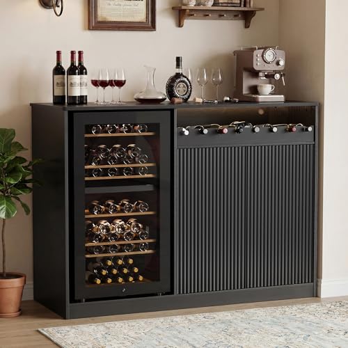 53 Inch L-Shape Contemporary B - Home Bar And Fridge 评论和价格