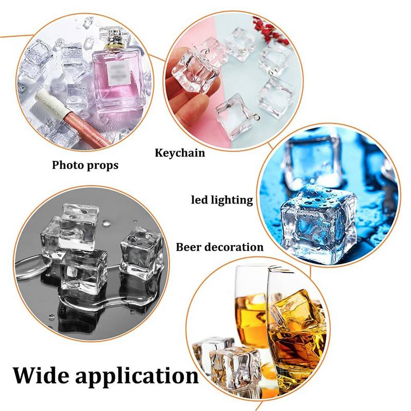 50PCS 3D Acrylic Fake Ice Cube - Ice Mold Sphere 评论和价格