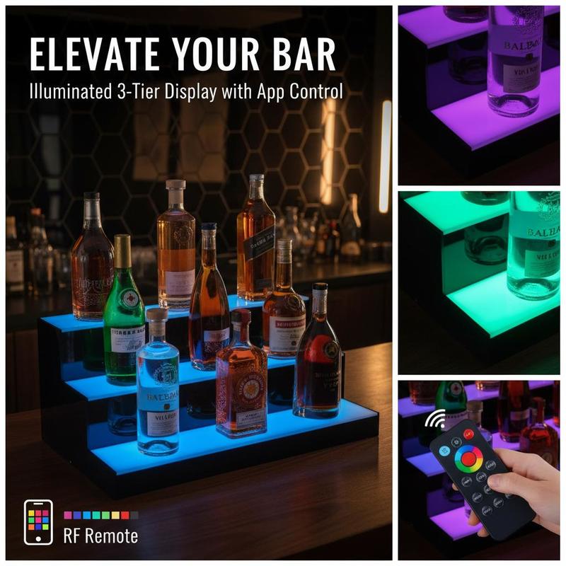Illuminated Beverage Shelf 24  - Home Bar Lounge 评论和价格
