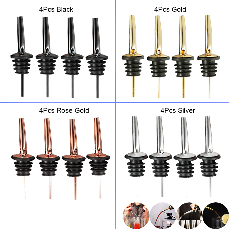 4Pcs Black/Rose Gold/Silver Li - Speed Pourer Cap 评论和价格