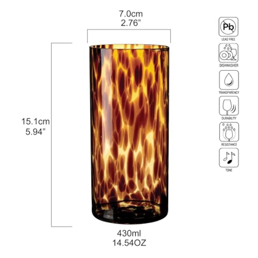 Tortoise Shell Highball Glass  - Highball Glass Set 评论和价格