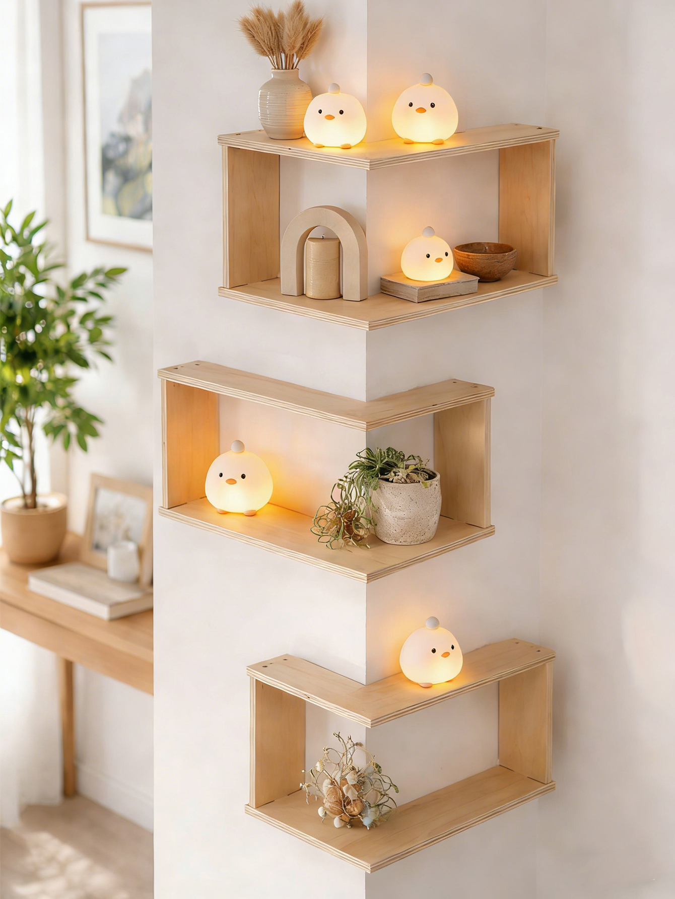Corner Floating Wooden Shelves - Home Bar Shelf 评论和价格