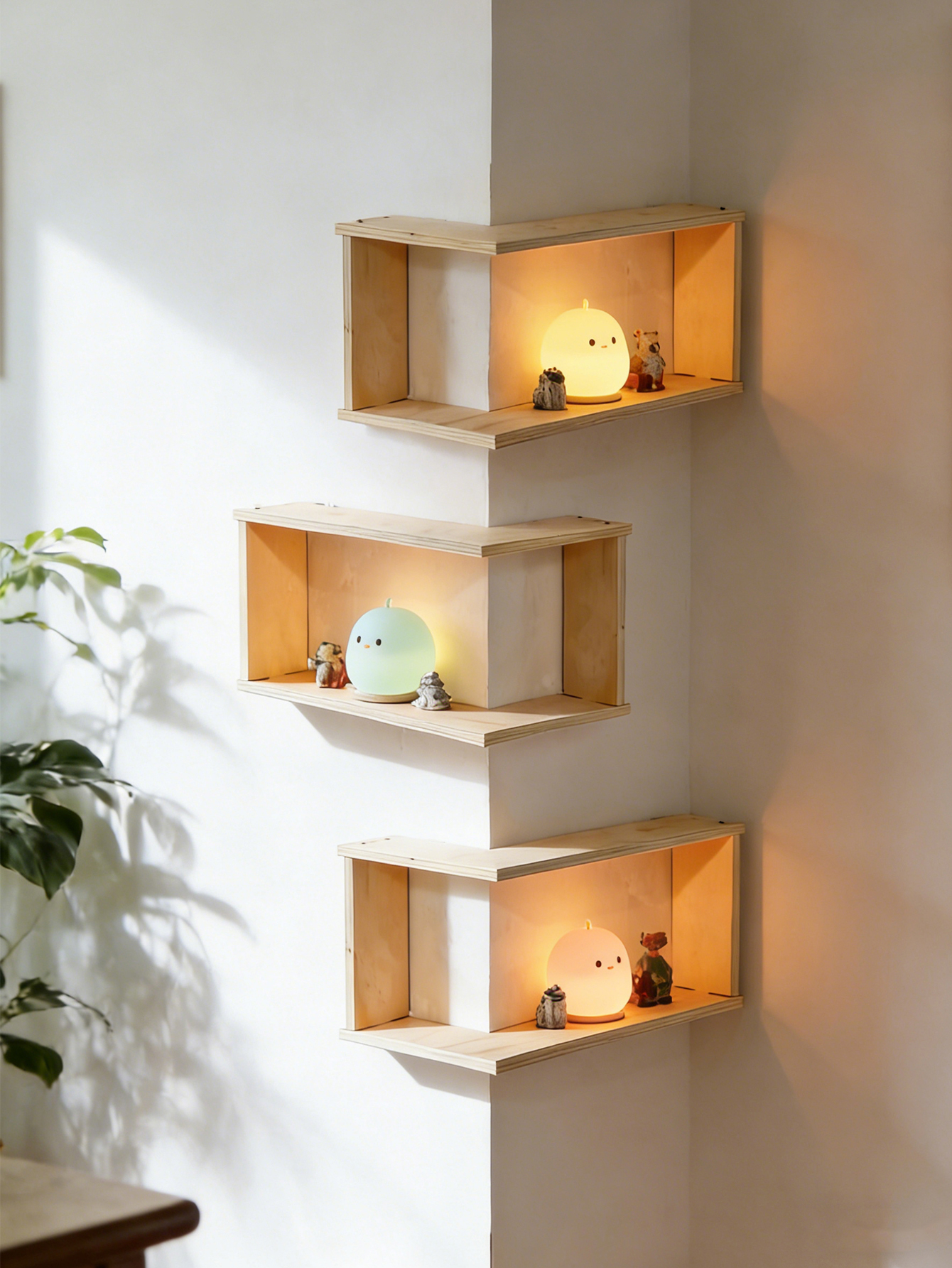 Corner Floating Wooden Shelves - Home Bar Shelf 评论和价格