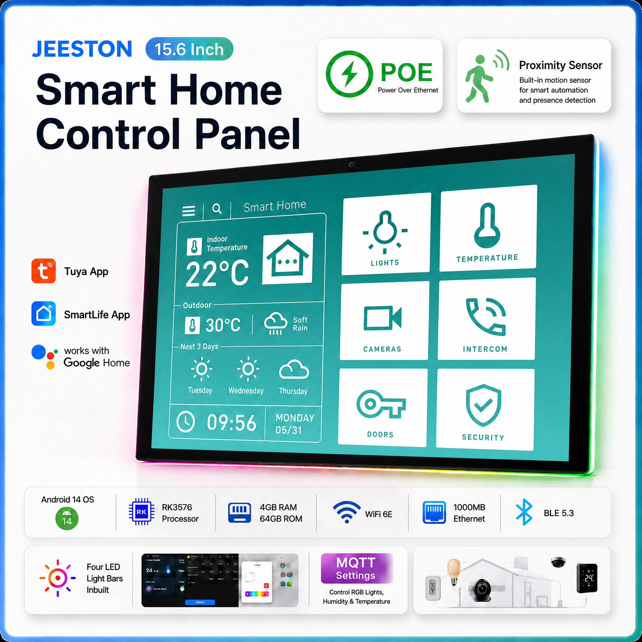 15.6 Inch Android 14 Smart Hom - Home Bar Android 评论和价格