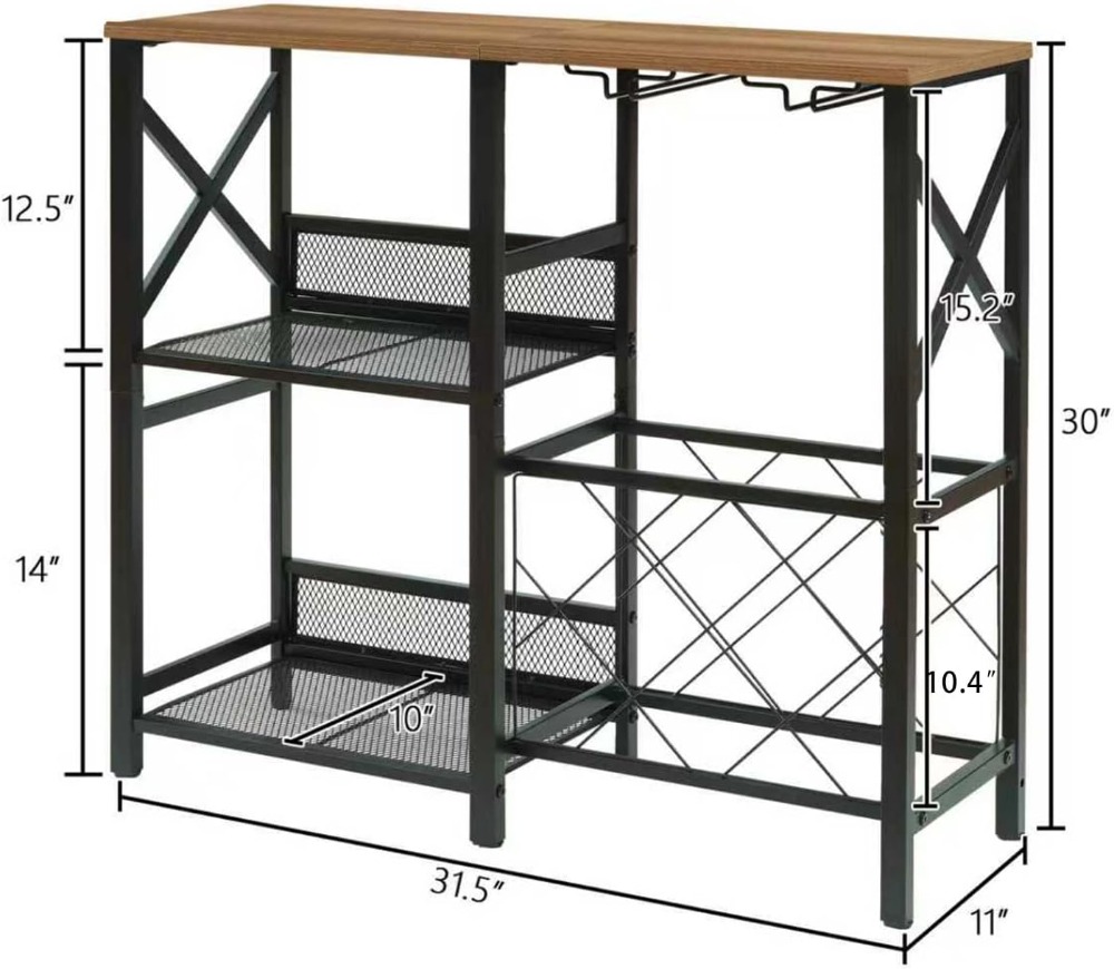 Rustic Freestanding Wine Rack  - Home Bar Shelves 评论和价格