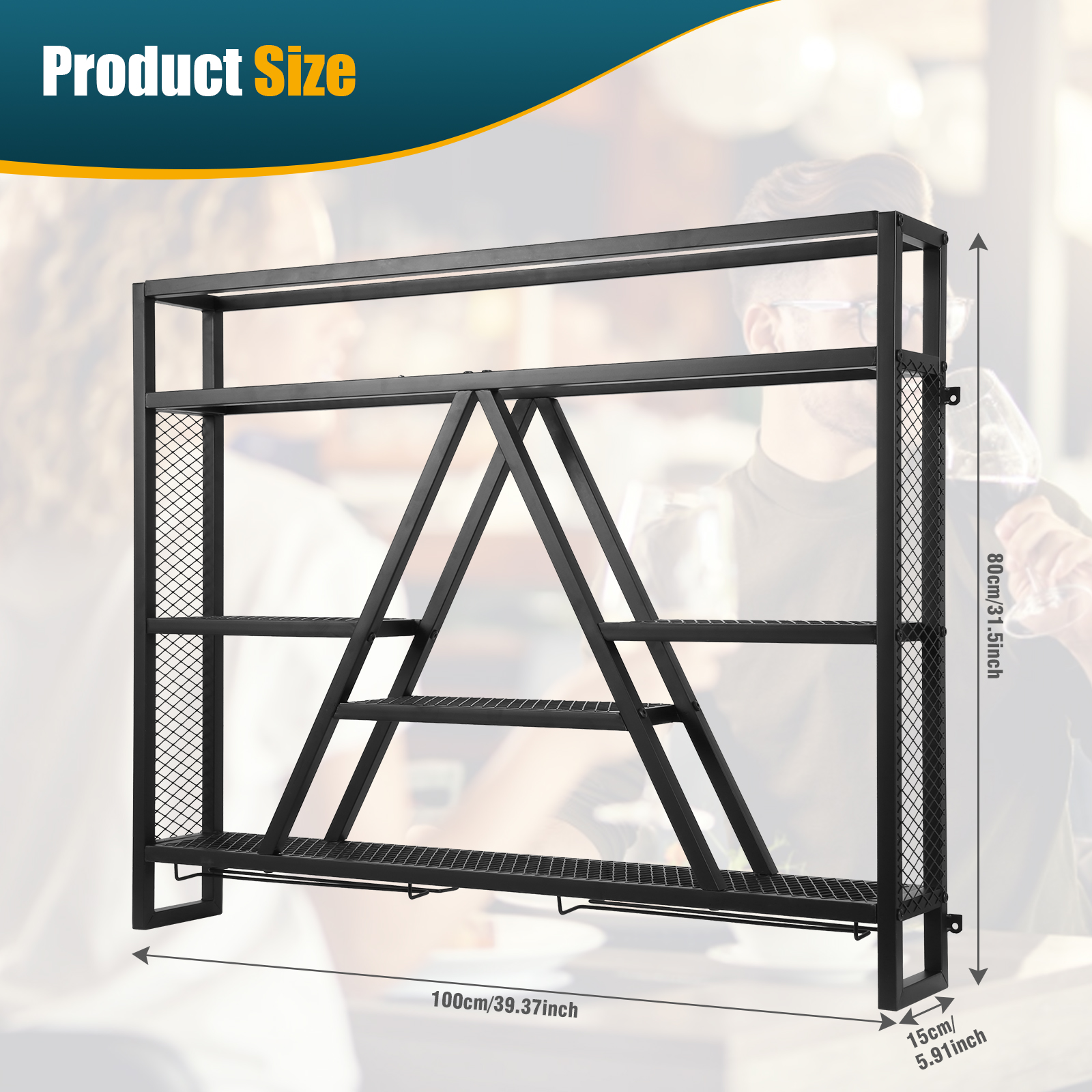 Metal Bottle & Glass Holder Mu - Home Bar Shelves 评论和价格