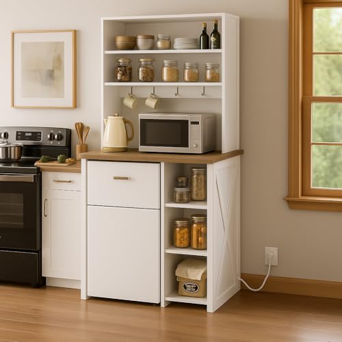 White Farmhouse-Style 6-Tier S - Home Bar Shelves 评论和价格
