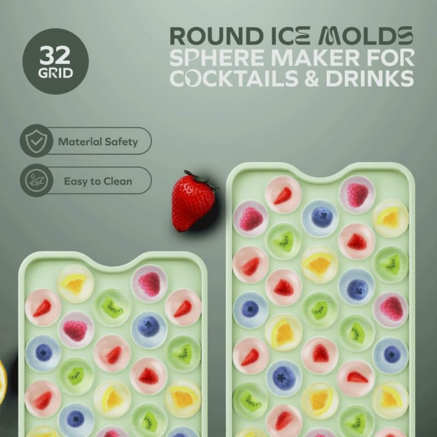 Round Ice Ball Mold Tray 1 Pac - Ice Mold Sphere 评论和价格