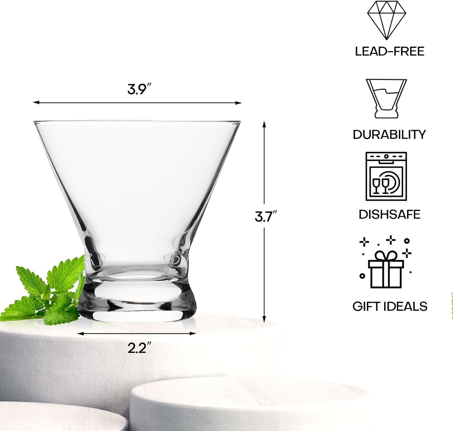 Stemless Martini Glasses Set o - Home Bar Set 评论和价格